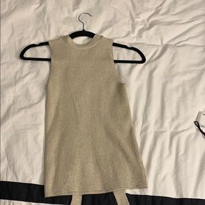 Sparkly  champagne ribbed sweater tank